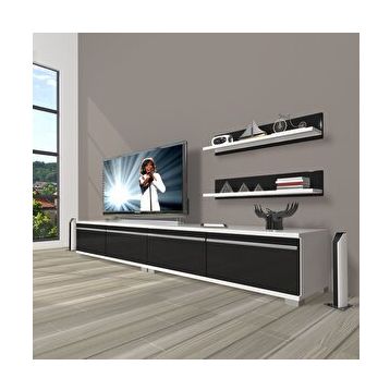 Decoraktiv Eko 220T MDF Beyaz Siyah TV Ünitesi