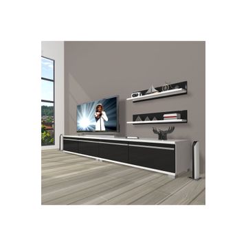 Decoraktiv Eko 220T MDF Beyaz Siyah TV Ünitesi