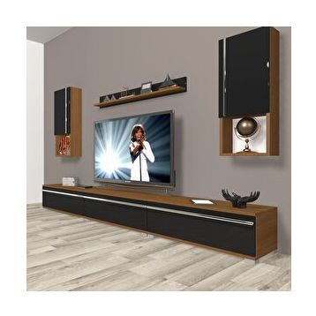 Decoraktiv Eko 270TA Mdf Ceviz Siyah Tv Ünitesi