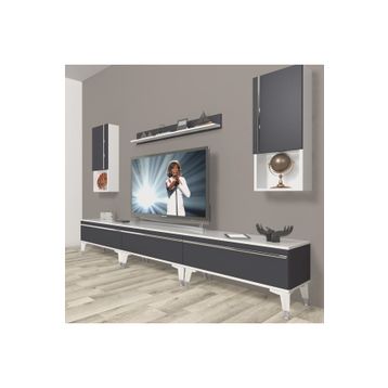 Decoraktiv Eko 270TA Mdf Silver Beyaz Antrasit Tv Ünitesi