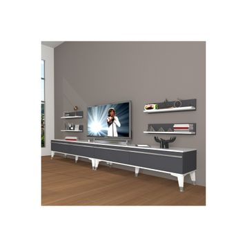 Decoraktiv Eko 360R Mdf Silver Beyaz Antrasit Tv Ünitesi
