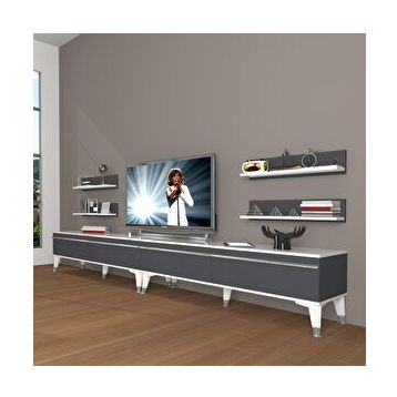 Decoraktiv Eko 360R Mdf Silver Beyaz Antrasit Tv Ünitesi