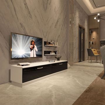 Decoraktiv EKO 4B Slm Std Beyaz Siyah Tv Ünitesi