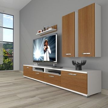Decoraktiv Eko 5200D Mdf Beyaz Ceviz Tv Sehpa Ünitesi
