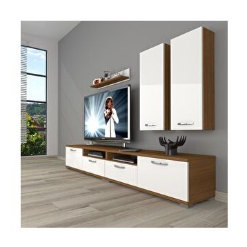 Decoraktiv Eko 5200D Mdf Beyaz Ceviz Tv Sehpa Ünitesi