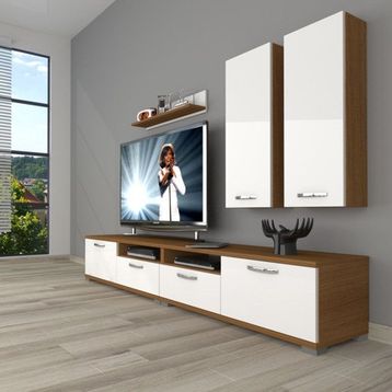 Decoraktiv Eko 5200D Mdf Beyaz Ceviz Tv Sehpa Ünitesi