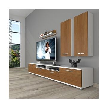 Decoraktiv Eko 5200D Mdf Beyaz Ceviz Tv Sehpa Ünitesi