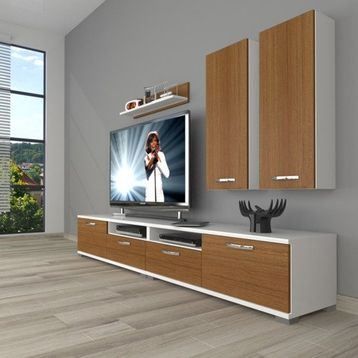 Decoraktiv Eko 5200D Mdf Beyaz Ceviz Tv Sehpa Ünitesi