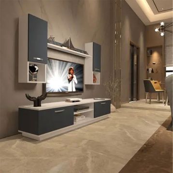 Decoraktiv EKO 5DAB Mdf Dvd Beyaz Antrasit Tv Ünitesi