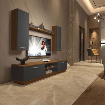 Decoraktiv EKO 5DB Mdf Dvd Ceviz Antrasit Tv Ünitesi