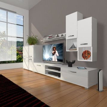 Decoraktiv Eko 6DA Mdf Dvd Parlak Beyaz Tv Sehpa Ünitesi