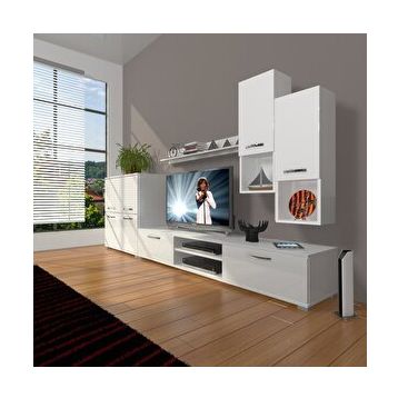 Decoraktiv Eko 6DA Mdf Dvd Parlak Beyaz Tv Sehpa Ünitesi
