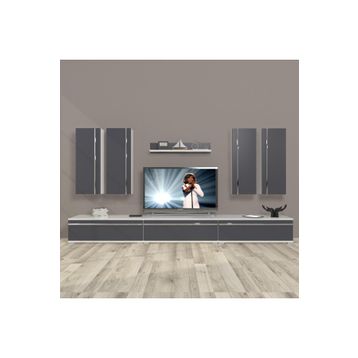 Decoraktiv Eko 8D MDF Ceviz Siyah Tv Ünitesi