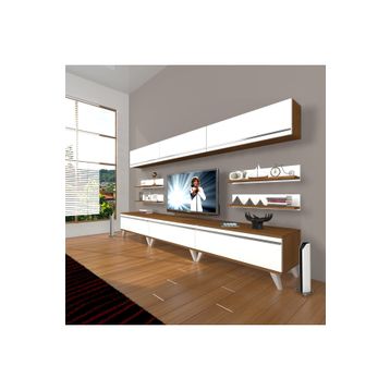Decoraktiv Eko 8Y Mdf Ceviz Beyaz Retro Tv Ünitesi
