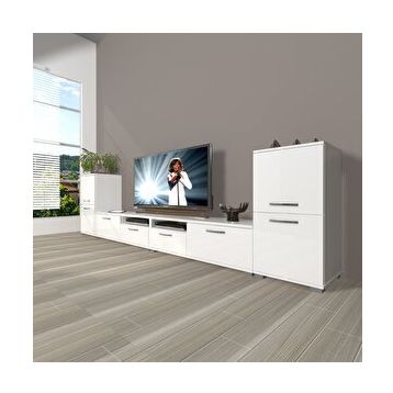 Decoraktiv Eko 9200 Mdf Parlak Beyaz Tv Sehpa Ünitesi