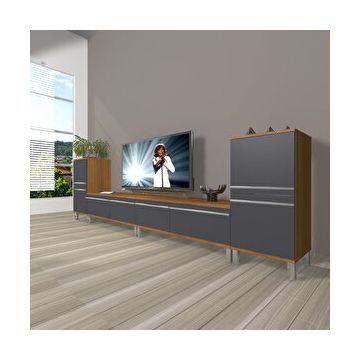 Decoraktiv Eko 9220T MDF Ceviz Antrasit TV Ünitesi