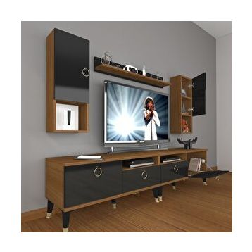 Decoraktiv Eko Ceviz Siyah 5220DA Tv Ünitesi