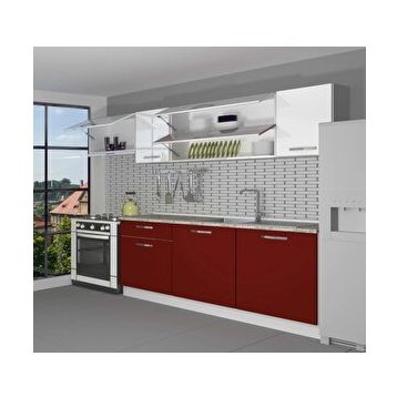 Decoraktiv Ekol 240 Bordo Hazır Mutfak Dolabı