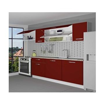 Decoraktiv Ekol 240 Bordo Hazır Mutfak Dolabı