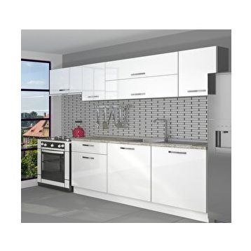 Decoraktiv Ekol 240 Parlak Beyaz Hazır Mutfak Dolabı