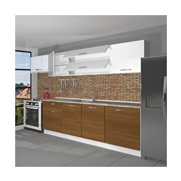 Decoraktiv Ekol 280 Ceviz Beyaz Hazır Mutfak Dolabı