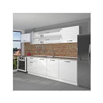 Decoraktiv Ekol 280 Parlak Beyaz Hazır Mutfak Dolabı