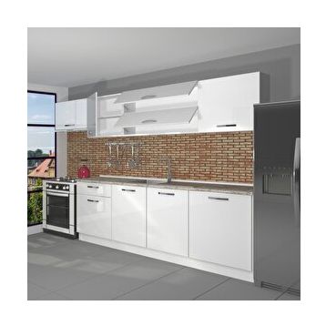 Decoraktiv Ekol 280 Parlak Beyaz Hazır Mutfak Dolabı