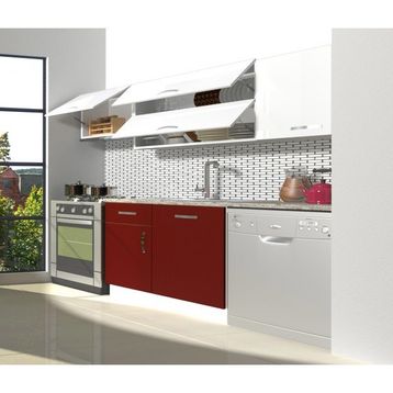 Decoraktiv Elite 220 Bordo Beyaz Hazır Mutfak Dolabı