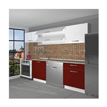 Decoraktiv Elite 220 Bordo Beyaz Hazır Mutfak Dolabı