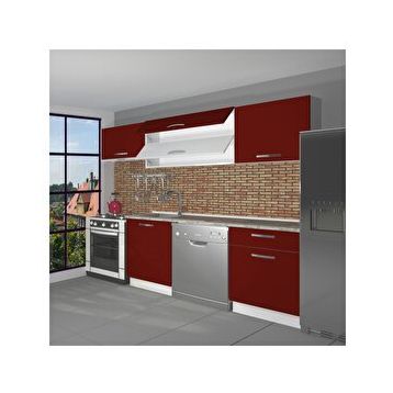 Decoraktiv Elite 220 Bordo Hazır Mutfak Dolabı