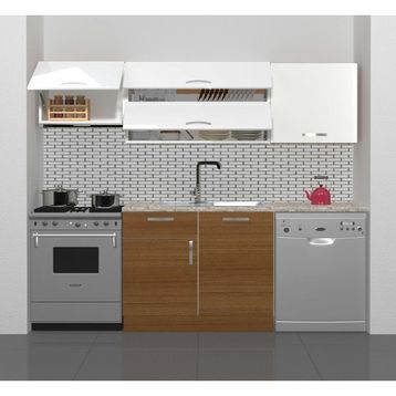 Decoraktiv Elite 220 Ceviz Beyaz Hazır Mutfak Dolabı