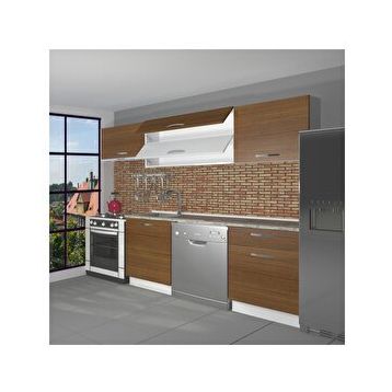 Decoraktiv Elite 220 Naturel Ceviz Hazır Mutfak Dolabı