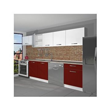 Decoraktiv Elite 280 Bordo Beyaz Hazır Mutfak Dolabı