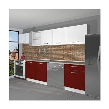 Decoraktiv Elite 280 Bordo Beyaz Hazır Mutfak Dolabı