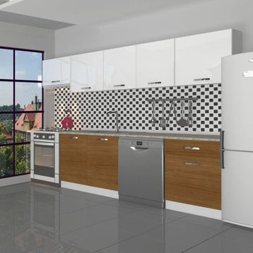 Decoraktiv Elite 280 Ceviz Beyaz Hazır Mutfak Dolabı