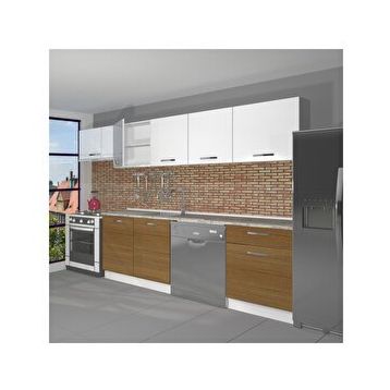 Decoraktiv Elite 280 Ceviz Beyaz Hazır Mutfak Dolabı