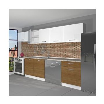 Decoraktiv Elite 280 Ceviz Beyaz Hazır Mutfak Dolabı