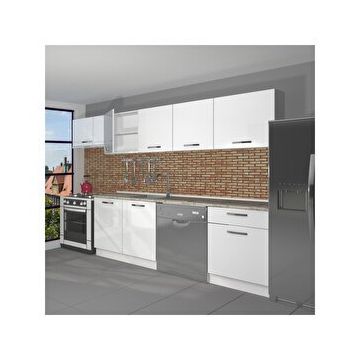 Decoraktiv Elite 280 Parlak Beyaz Hazır Mutfak Dolabı
