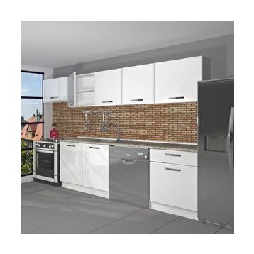 Decoraktiv Elite 280 Parlak Beyaz Hazır Mutfak Dolabı