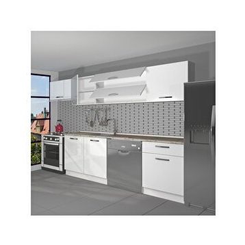 Decoraktiv Elite 280 Y Parlak Beyaz Hazır Mutfak Dolabı