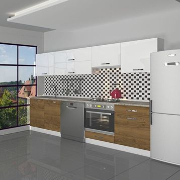 Decoraktiv Elite 280 Y Pera Beyaz Hazır Mutfak Dolabı