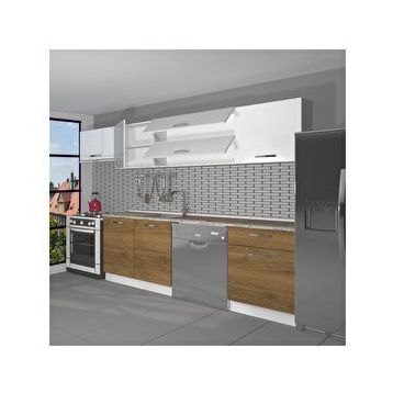Decoraktiv Elite 280 Y Pera Beyaz Hazır Mutfak Dolabı