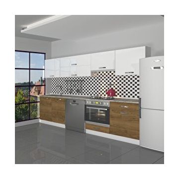 Decoraktiv Elite 280 Y Pera Beyaz Hazır Mutfak Dolabı