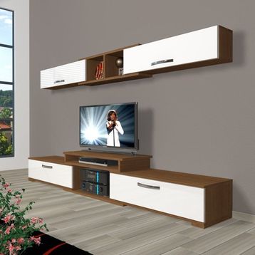 Decoraktiv Flex 5D SLM Beyaz Ceviz Tv Ünitesi