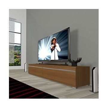 Decoraktiv Naturel Ceviz Eko 140 T Mdf Krom Ayaklı Tv Ünitesi