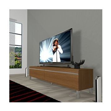 Decoraktiv Naturel Ceviz Eko 140 T Mdf Krom Ayaklı Tv Ünitesi