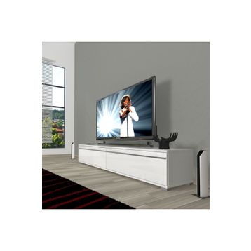 Decoraktiv Parlak Beyaz Eko 140 T Mdf Rustik Tv Ünitesi