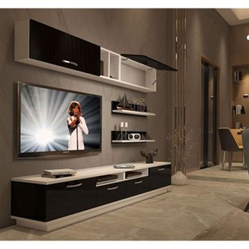 Decoraktiv Trendstyle 5220 Beyaz Siyah Slm Tv Ünitesi Tv Sehpası