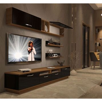 Decoraktiv Trendstyle 5220 Ceviz Siyah Slm Tv Ünitesi Tv Sehpası