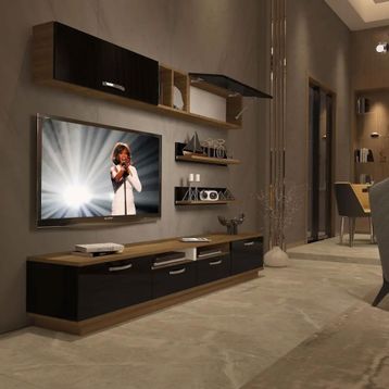 Decoraktiv Trendstyle 5220 Pera Siyah Mdf Tv Ünitesi Tv Sehpası